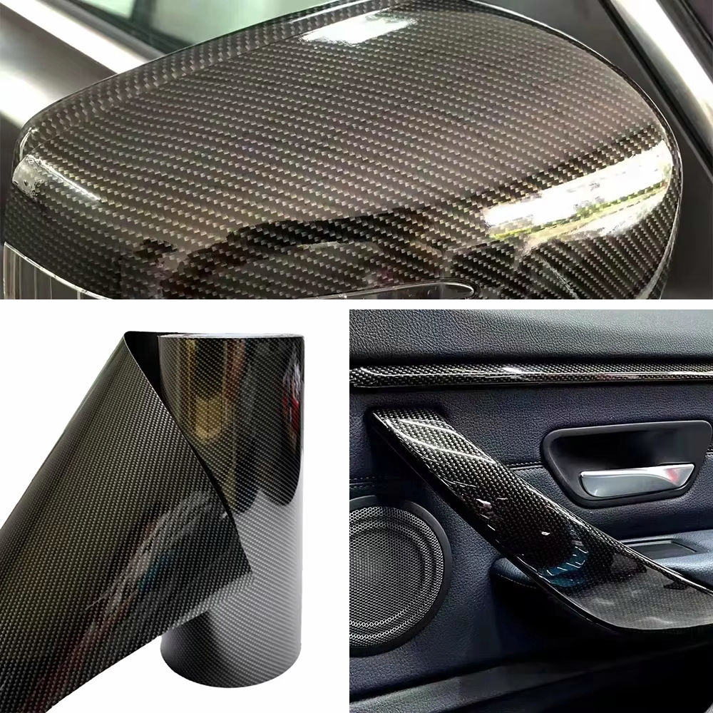 Carbon Wrap Folie Film Glanzend Zelfklevend 100x50cm