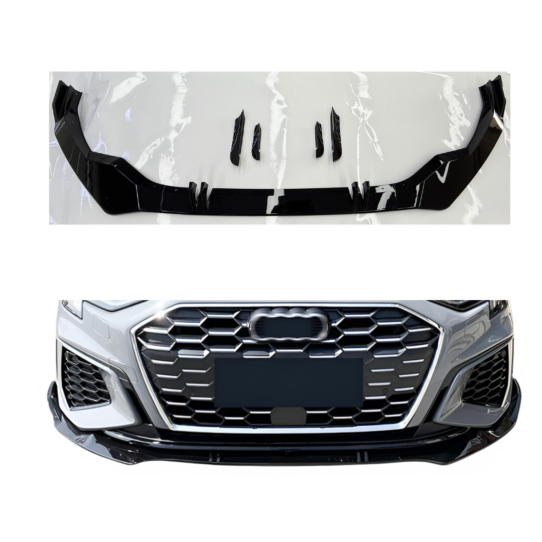 Audi A3 8Y (2020+) RS Sport Look Front Lip Glans Zwart