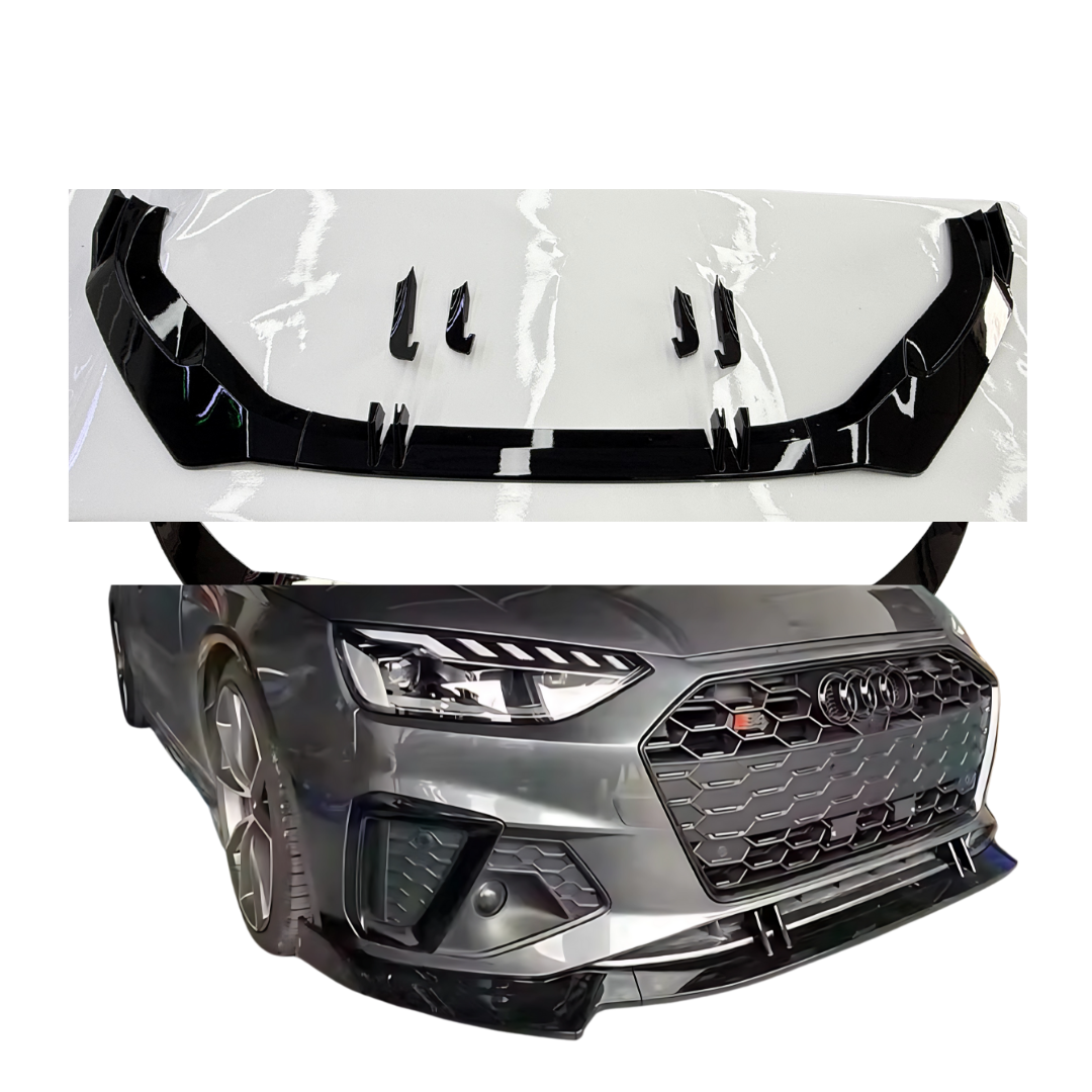 Audi A4 B9 Facelift (2019-2023) RS Sport Look Front Lip Glans Zwart