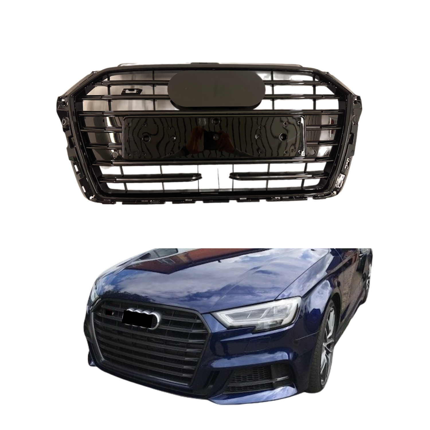 Audi A3&S3 8V Facelift (2016-2020) S Look Grille Glans Zwart
