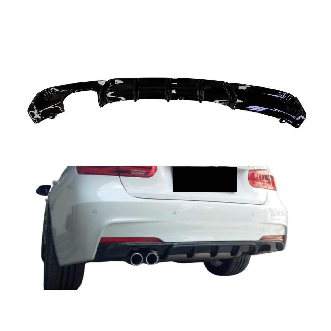 BMW 3 Serie F30/F31 (2012-2019) M-Style Diffuser Glans Zwart Links Dubbel