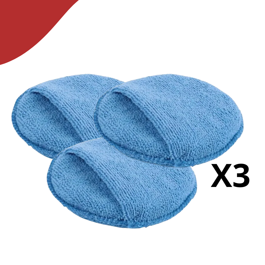 Applicateur de cire de polissage pour nettoyage de voiture, éponges en microfibre (3 pièces)