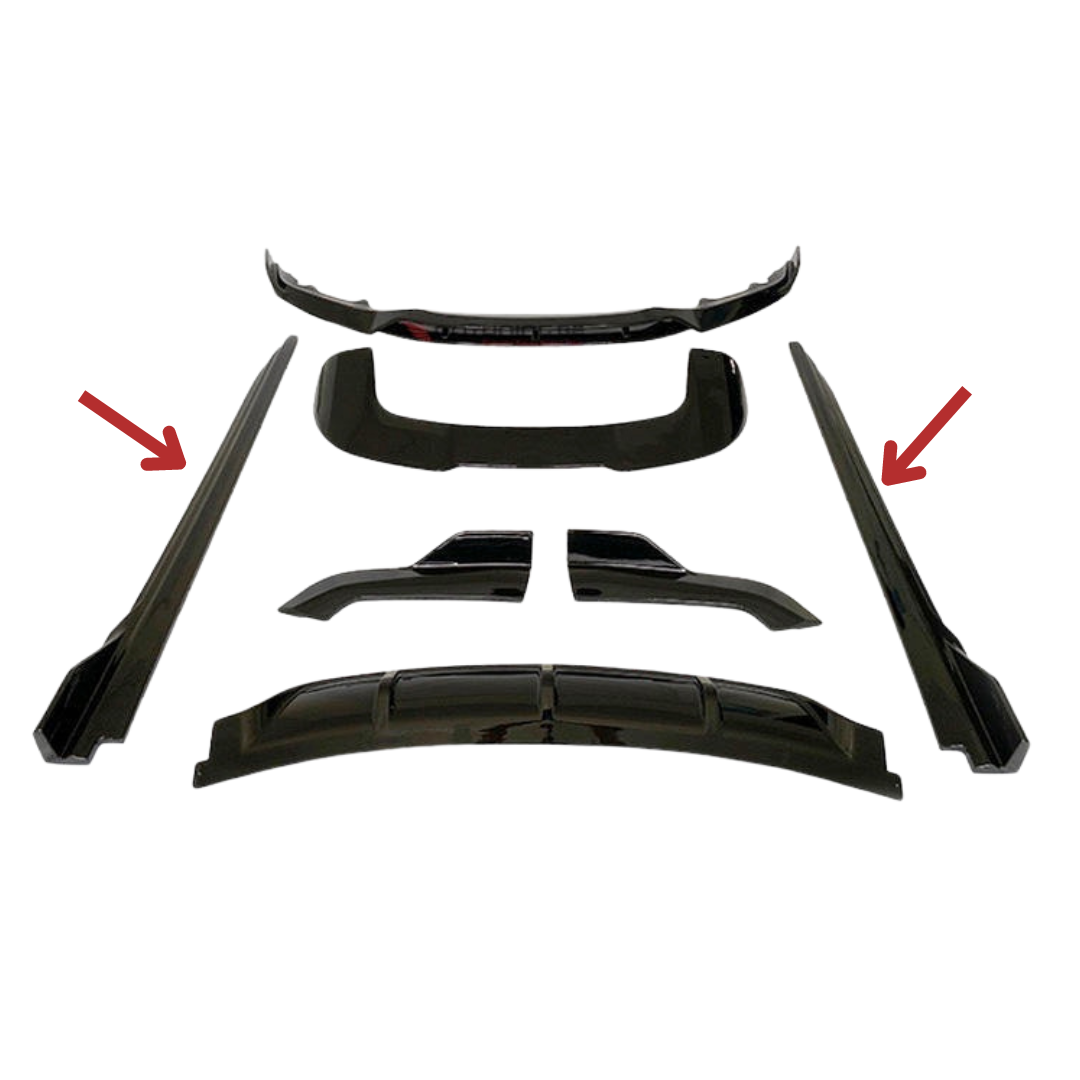 BMW X6 Série F16 (2013-2018) Lèvre Latérale Brillant Noir