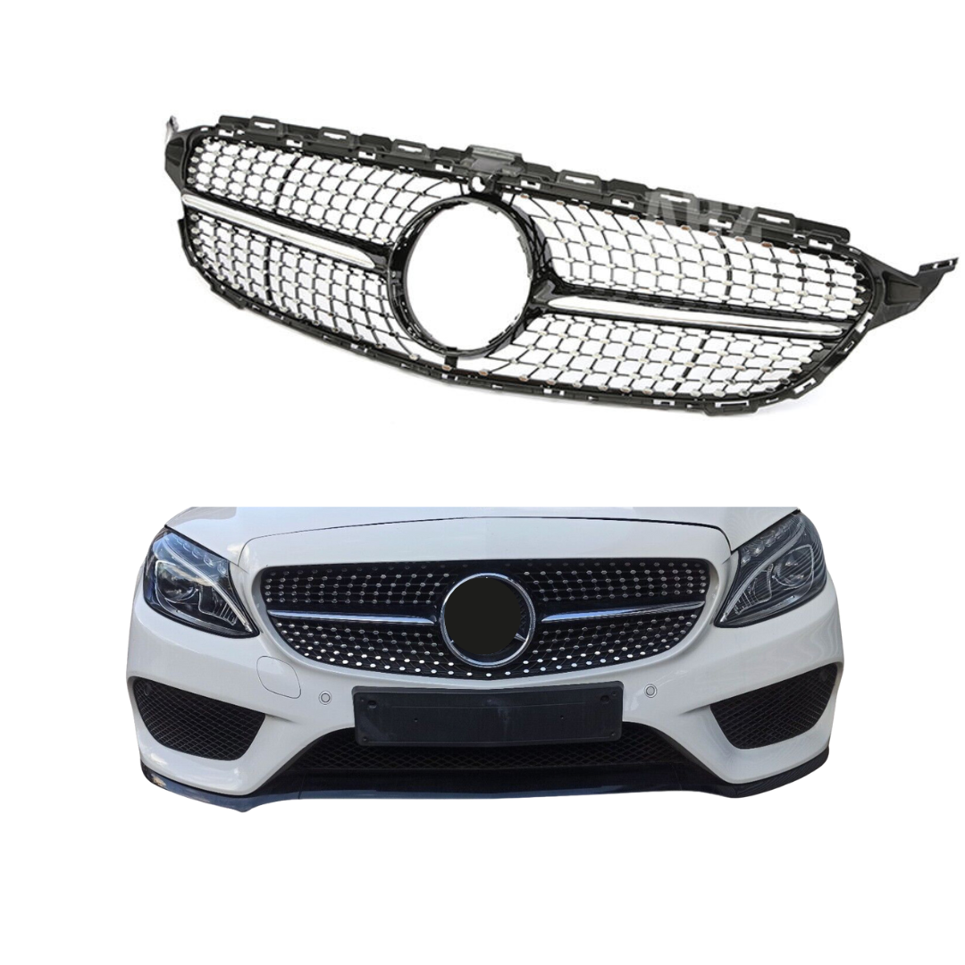 Mercedes Classe C W205 Facelift (2018-2021) Calandre Diamant Noir Brillant