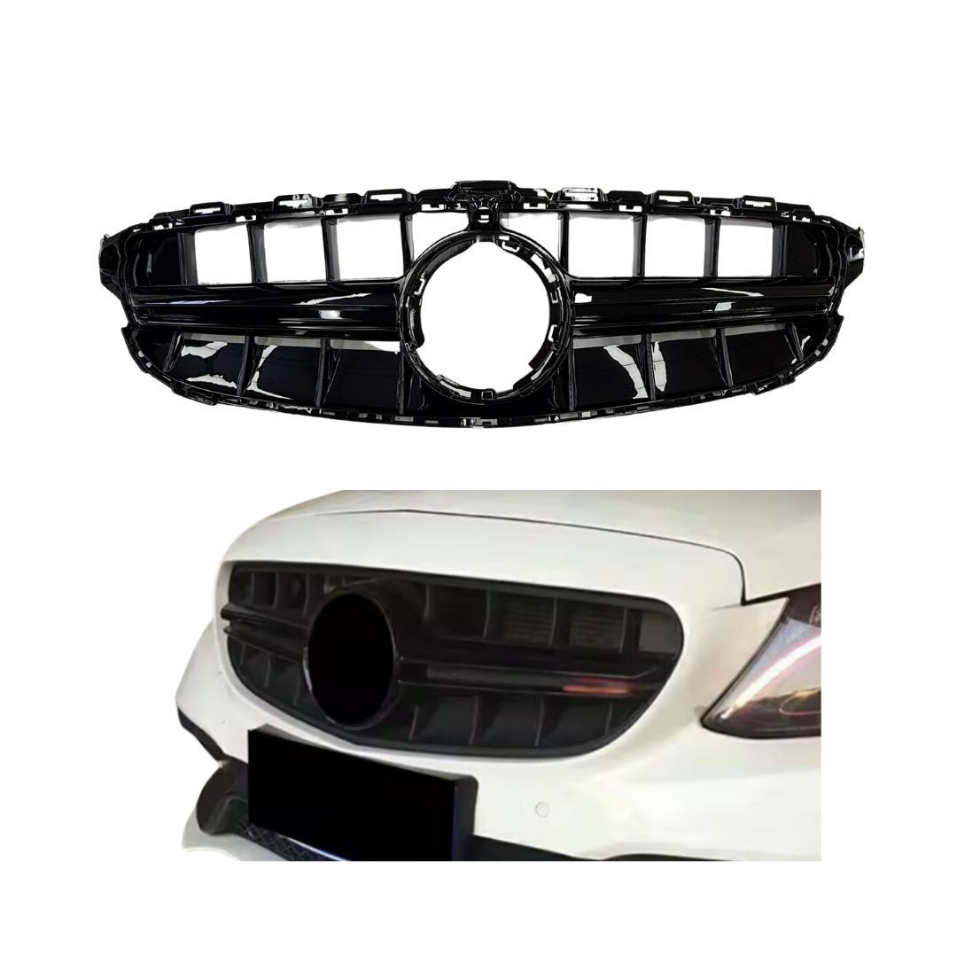 Mercedes C Klasse W205 Facelift (2018-2021) C63 AMG Look Style Grill Glans Zwart