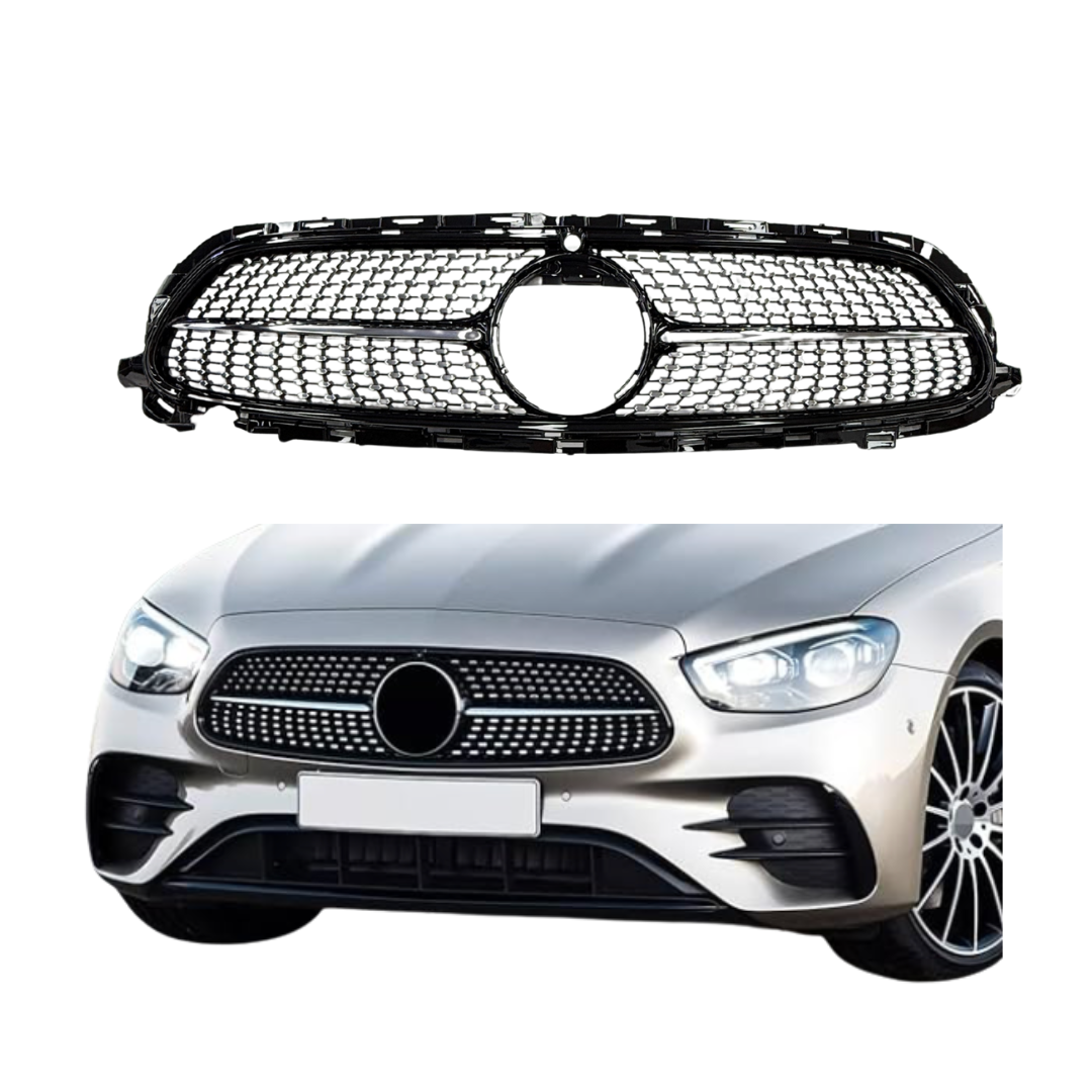 Mercedes E Klasse W213, S213 Facelift (2020-2024) Diamond Style Grill Glans Zwart