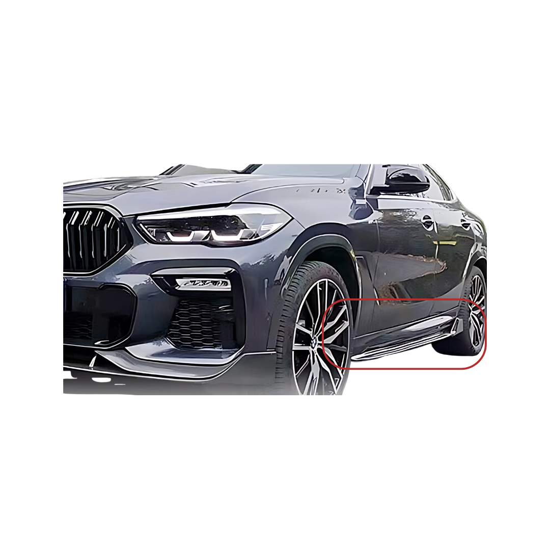 BMW X6 Serie G06 (2018+) M-Style Side Lip Skirt Glans Zwart