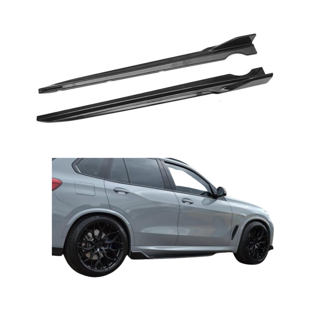 BMW X5 Serie G05 (2018+) M-Style Side Lip Skirt Glans Zwart