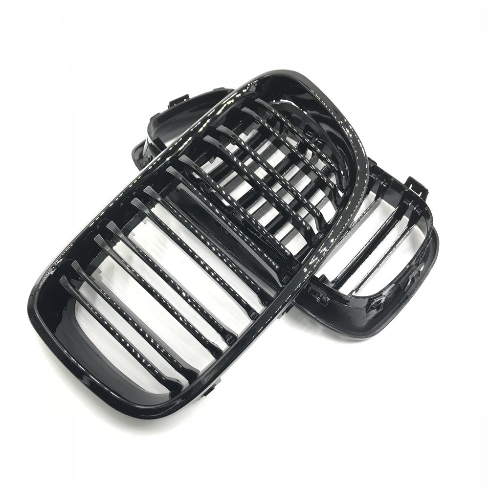 Dubbel Spijl Grill compatibel met BMW 1 Serie F20&F21 (2011-2015) Glans Zwart – afbeelding 3