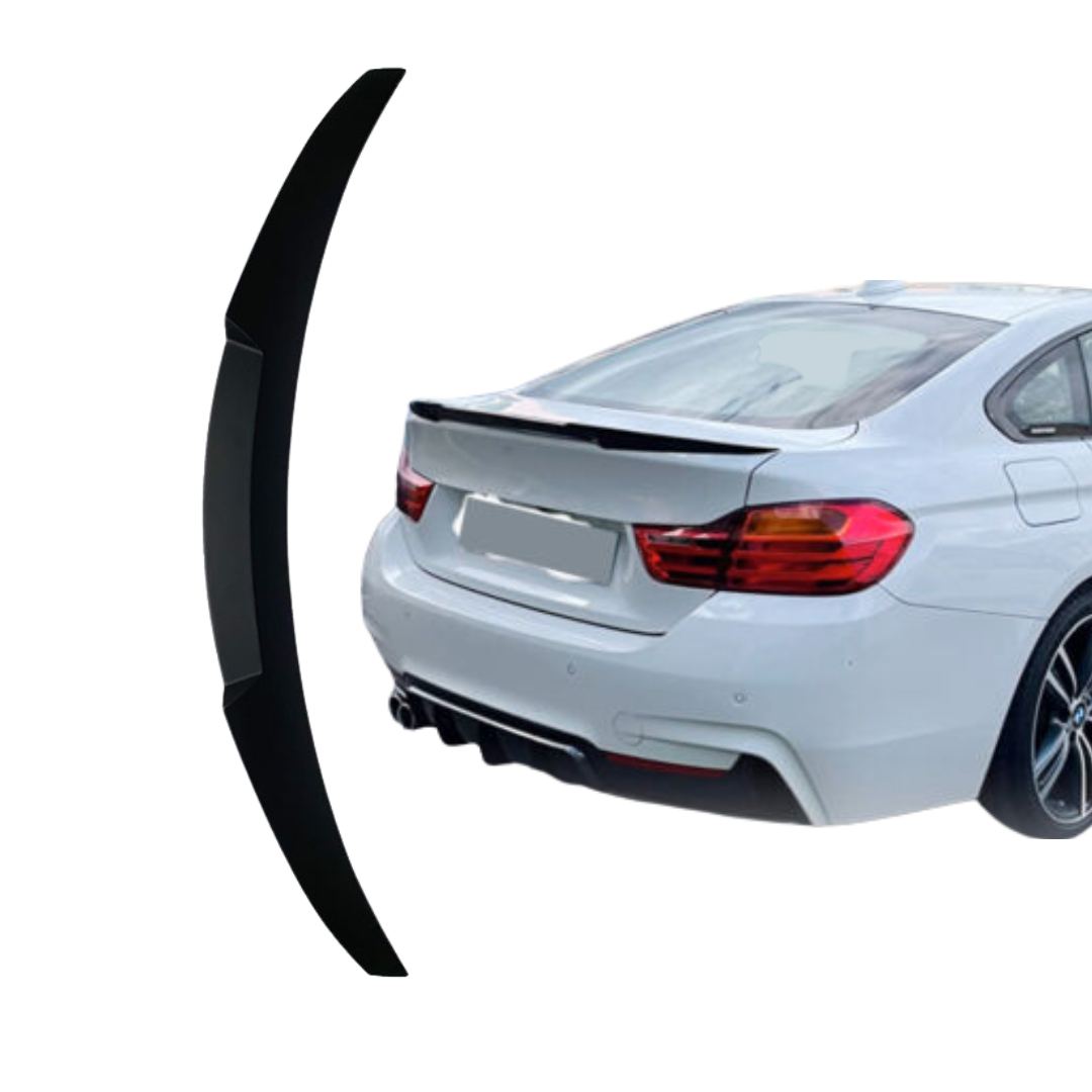 Spoiler compatibel met BMW 4 Serie F36 Gran-Coupé (2013-2020) Glans Zwart, uitvoering A - afbeelding 1