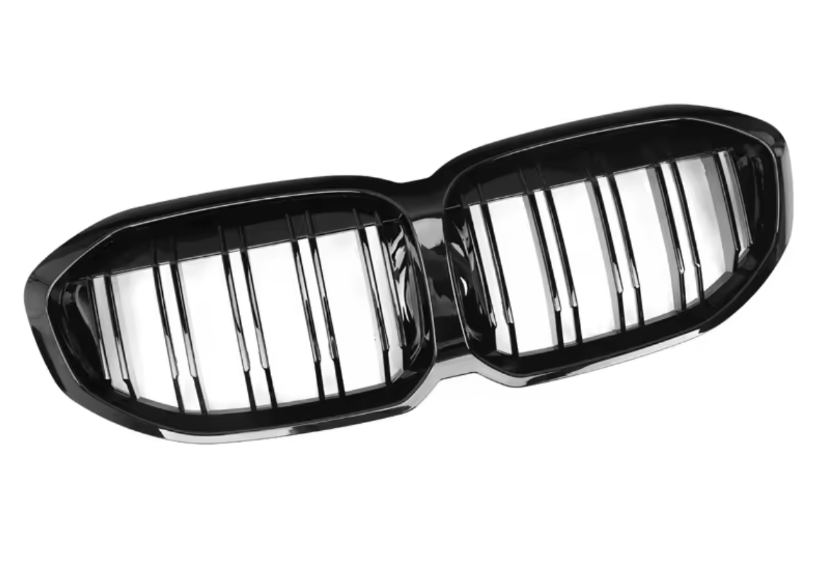 Grill compatibel met BMW 1 Serie F40 (2019+) Dubbel Spijl Glans Zwart – afbeelding 3