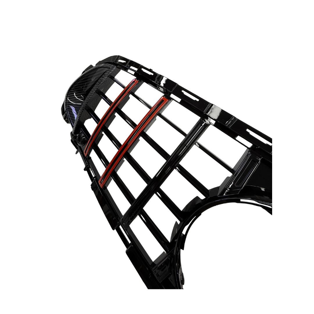 Grill compatibel met Mercedes E Klasse W213, S213 Facelift (2020-2024) Glans Zwart/Carbon/Rood - afbeelding 4