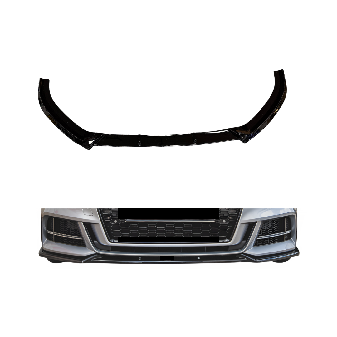 Audi A3 8V Facelift (2016-2020) RS Look Front Lip Glans Zwart