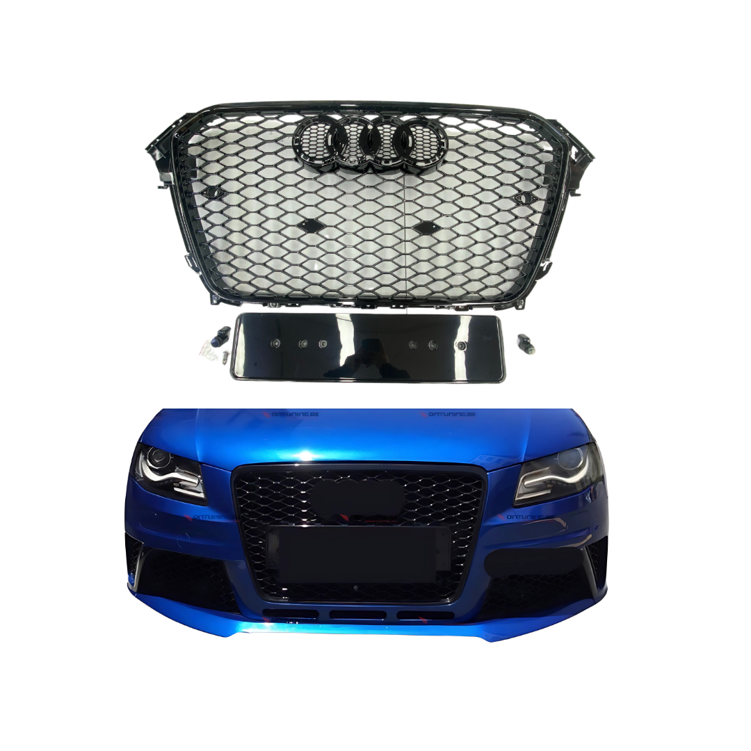 Audi A4 B8.5 Facelift (2012-2015) RS Look Grille Glans Zwart