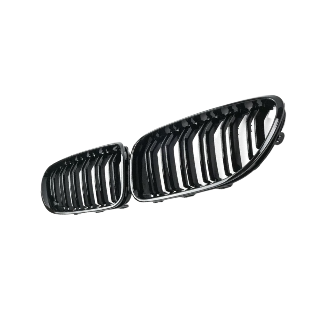 Dubbel spijl grill compatibel met BMW 6 Serie F06 & F12 & F13 (2011-2018) glans zwart