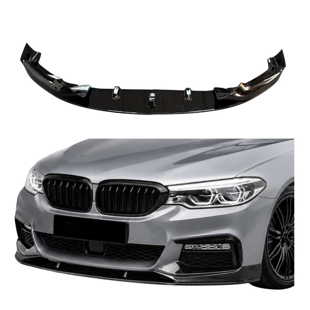 Front Lip compatibel met BMW 5 Serie G30 & G31 (2017-2020) B-Style Glans Zwart