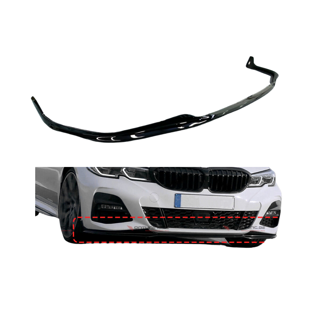 BMW 3 Serie G20 (2018+) M Style Look Front Lip Glans Zwart