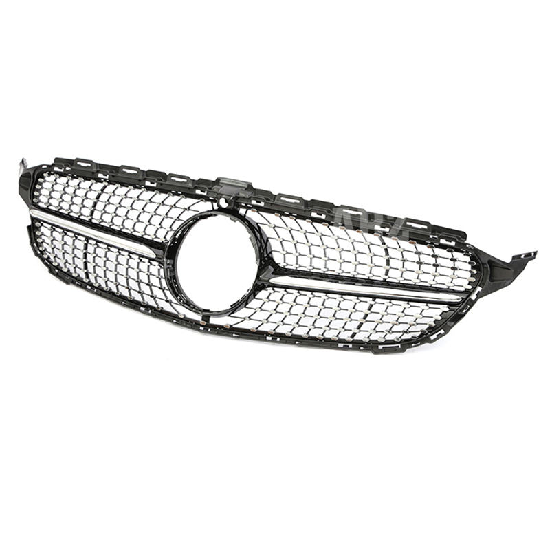 Mercedes C Klasse W205 Facelift (2018-2021) Diamond Grill Glans Zwart