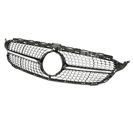 Mercedes C Klasse W205 Facelift (2018-2021) Diamond Grill Glans Zwart