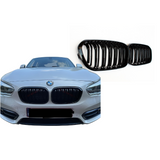 BMW 1 Serie F20&F21 (2015-2019) M-Style Grill Dubbel Spijl Glans Zwart