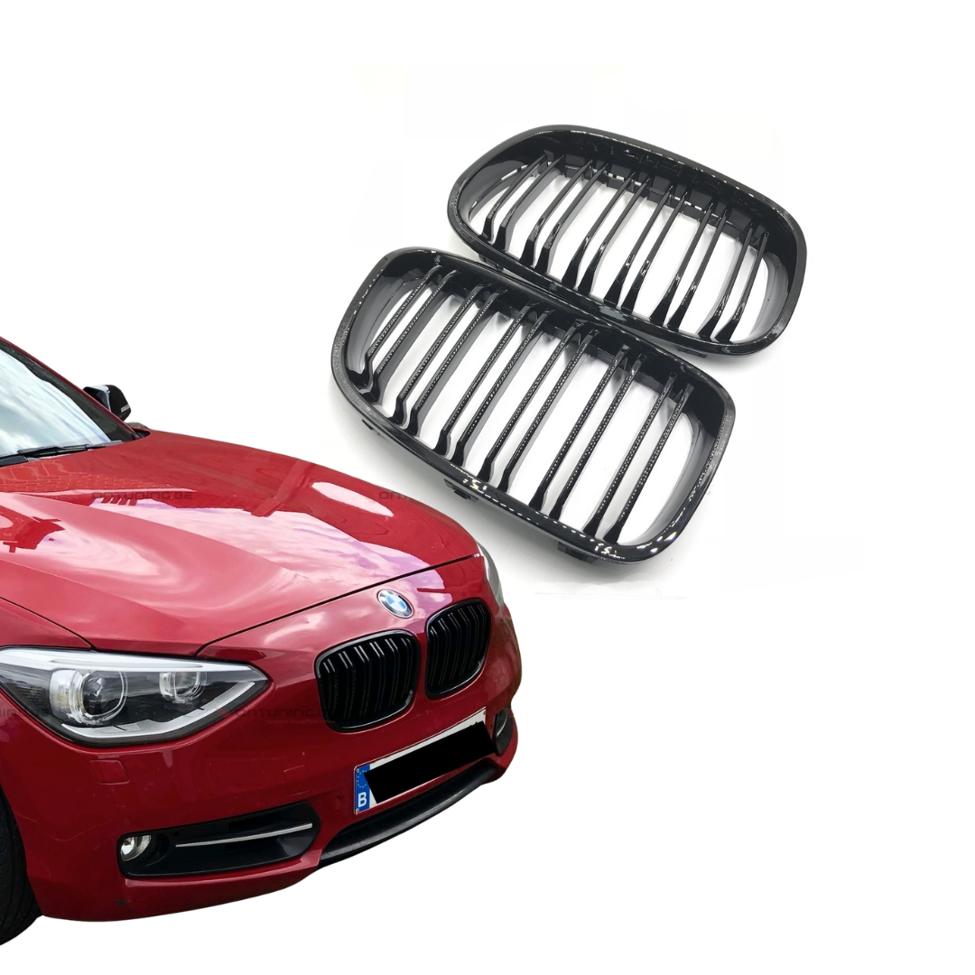 BMW 1 Serie F20&F21 (2011-2015) M-Style Look Grille Dubbel Spijl Glans Zwart