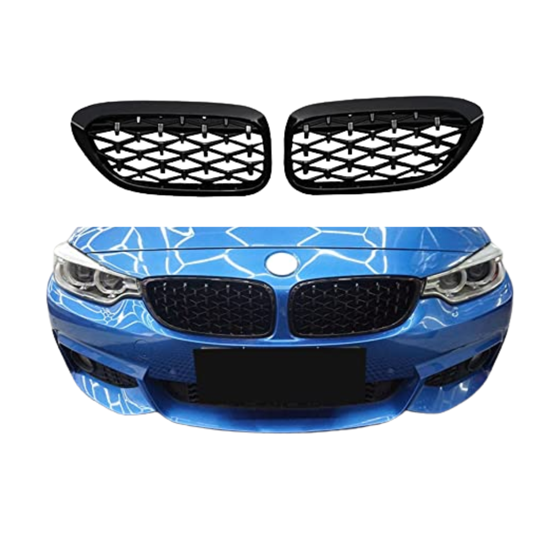 BMW 3 Serie F30&F31 (2012-2019) Sport Diamond Grill Glans Zwart