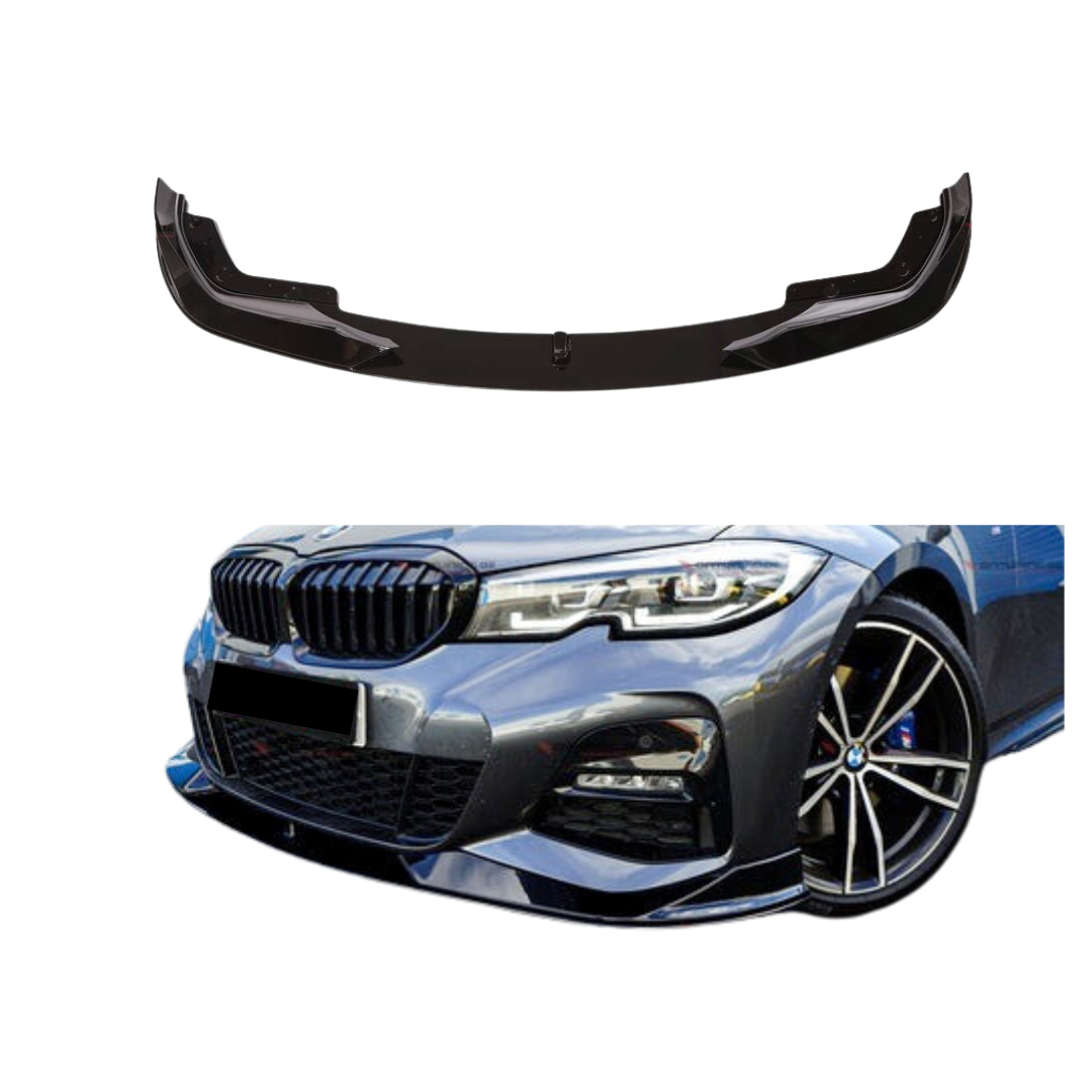 BMW 3 Serie G20 (2018+) AC Style Front Lip Glans Zwart