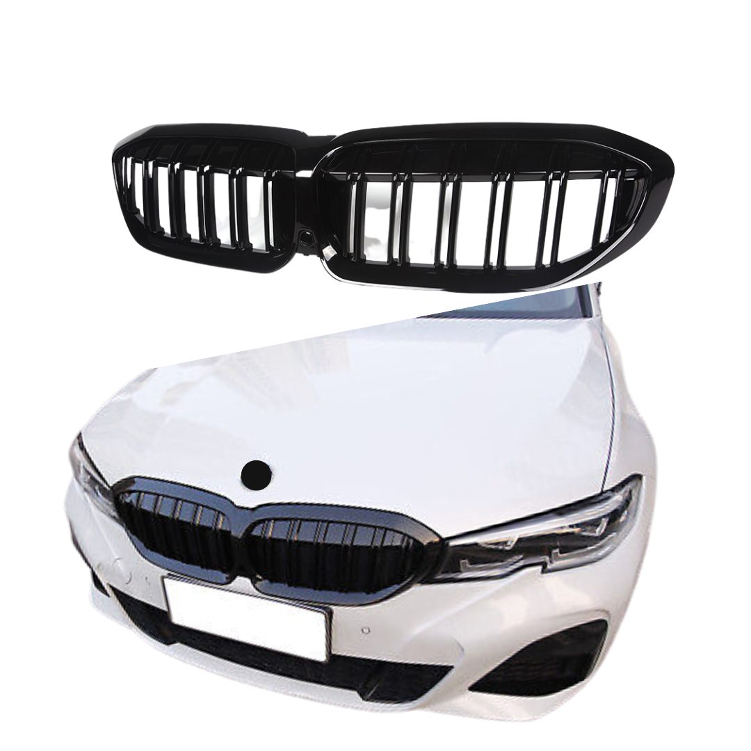 BMW 3 Serie G20&G21 (2018+) M-Style Grill Dubbel Spijl Glans Zwart