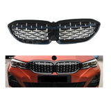 BMW 3 Serie G20&G21 (2018+) Sport Diamond Grill Glans Zwart + Zilver