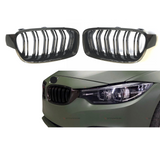 BMW 4 Serie F32&F33&F36 (2012-2020) M-Style Grill Dubbel Spijl Glans Zwart