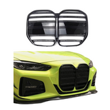 BMW 4 Serie G22 &G23 (2020+) M-Style Grill Dubbel Spijl Glans Zwart