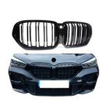 BMW X1 Serie F48 LCI (2019+) M-Style Grill Dubbel Spijl Glans Zwart