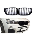 BMW X3 Serie F25 LCI & X4 Serie F26 (2014-2018) M-Style Grill Dubbel Spijl Glans Zwart