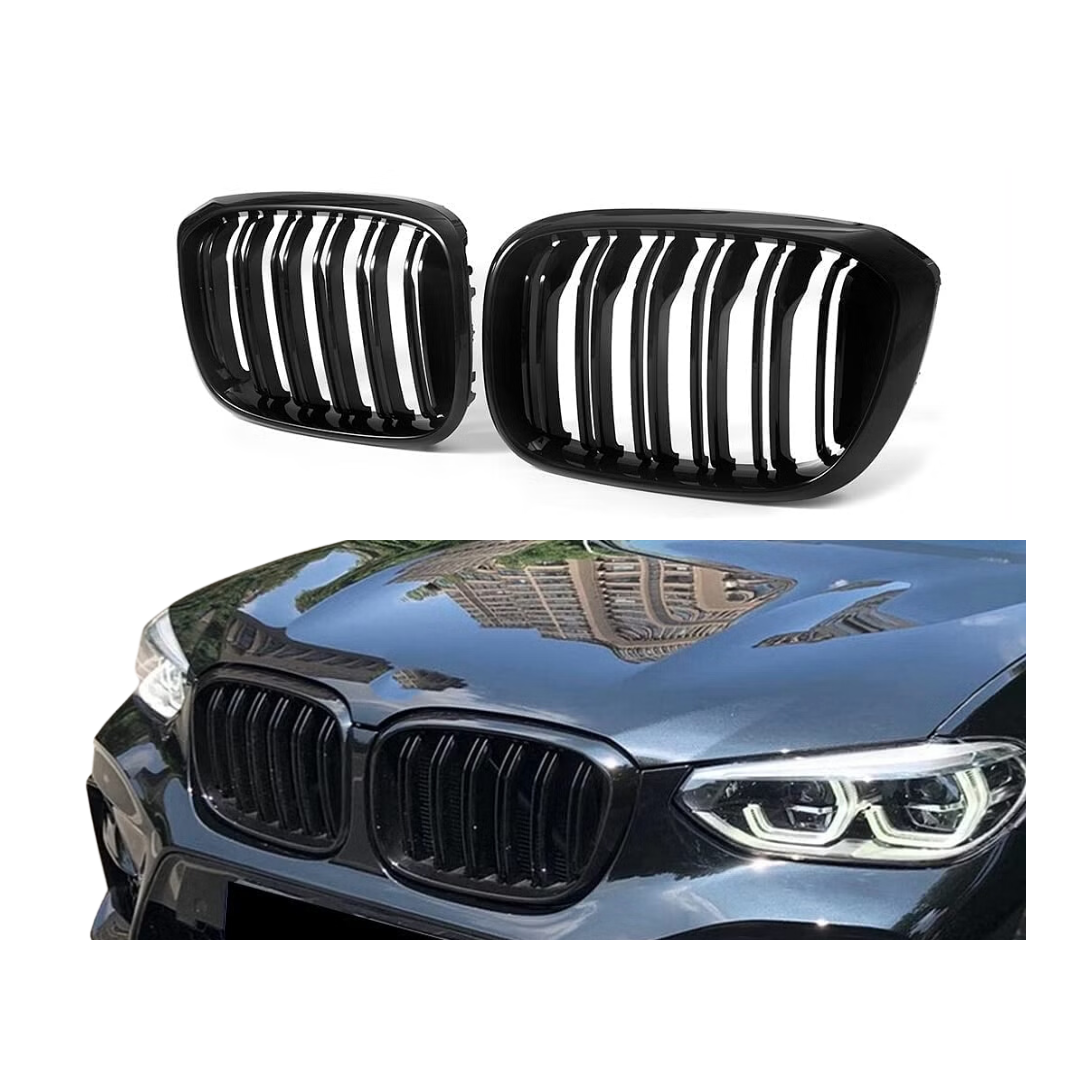 BMW X3 Serie G01 & X4 Serie G02 (2017-2021) M-Style Grill Dubbel Spijl Glans Zwart