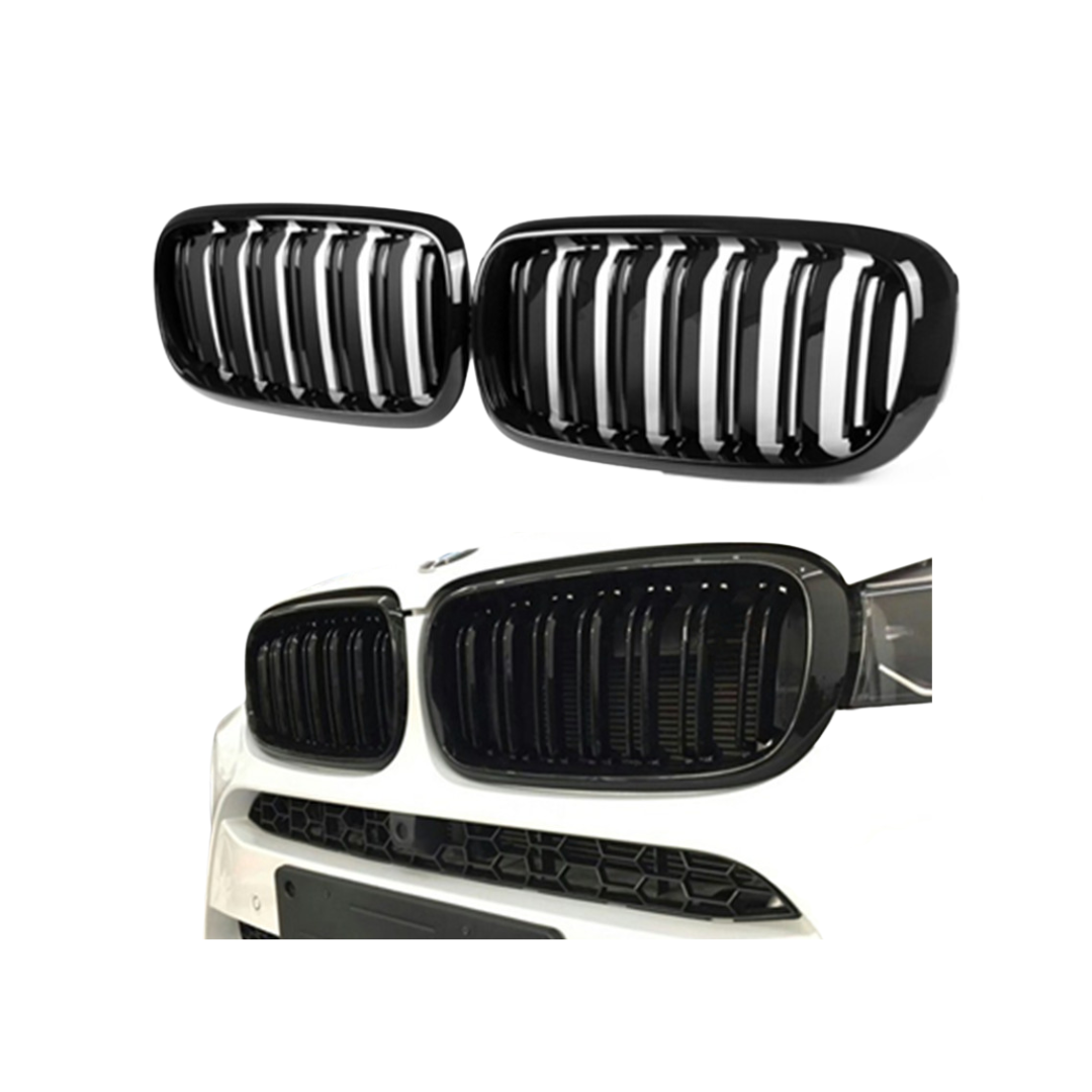 BMW X5 Serie F15 & X6 Serie F16 (2013-2018) M-Style Grill Dubbel Spijl Glans Zwart