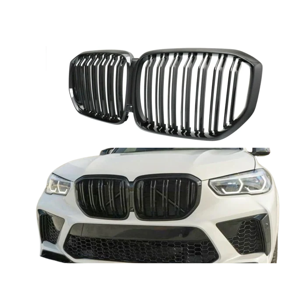 BMW X5 Serie G05 (2018+) M-Style Grill Dubbel Spijl Glans Zwart