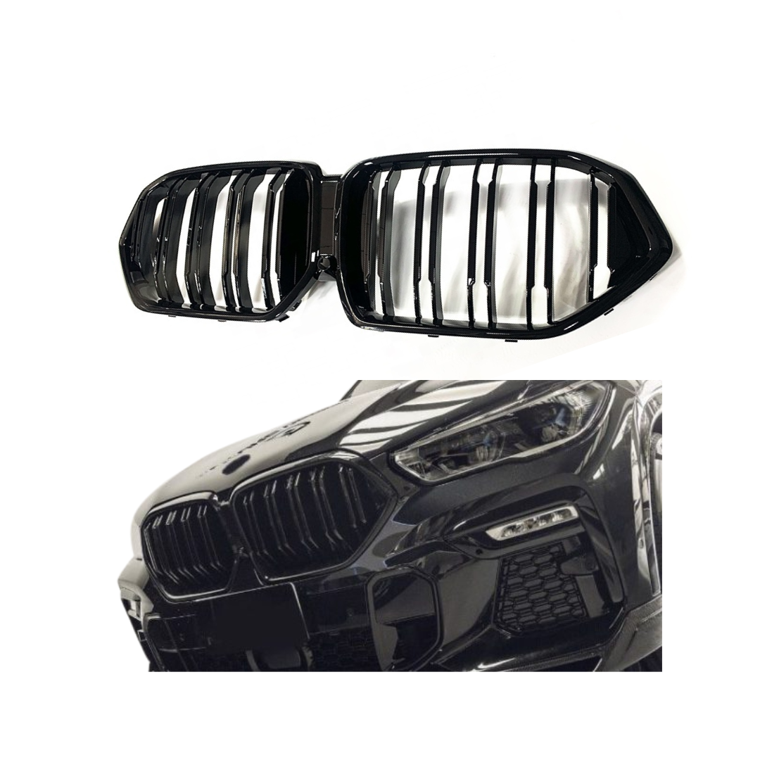 BMW X6 Serie G06 (2018+) M-Style Grill Dubbel Spijl Glans Zwart