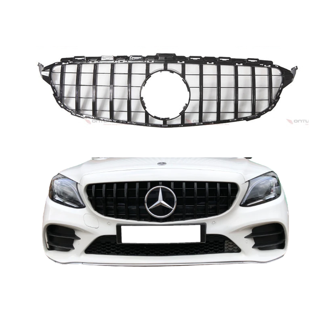 Mercedes C Klasse W205, C205, S205 (2014-2018) GT-R Panamericana Style Grill Glans Zwart (camera)