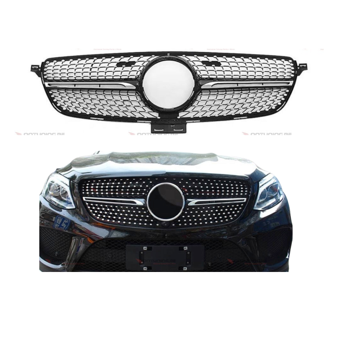 Mercedes GLE W166 Facelift SUV (2015-2019) Diamond Style Grill Glans Zwart