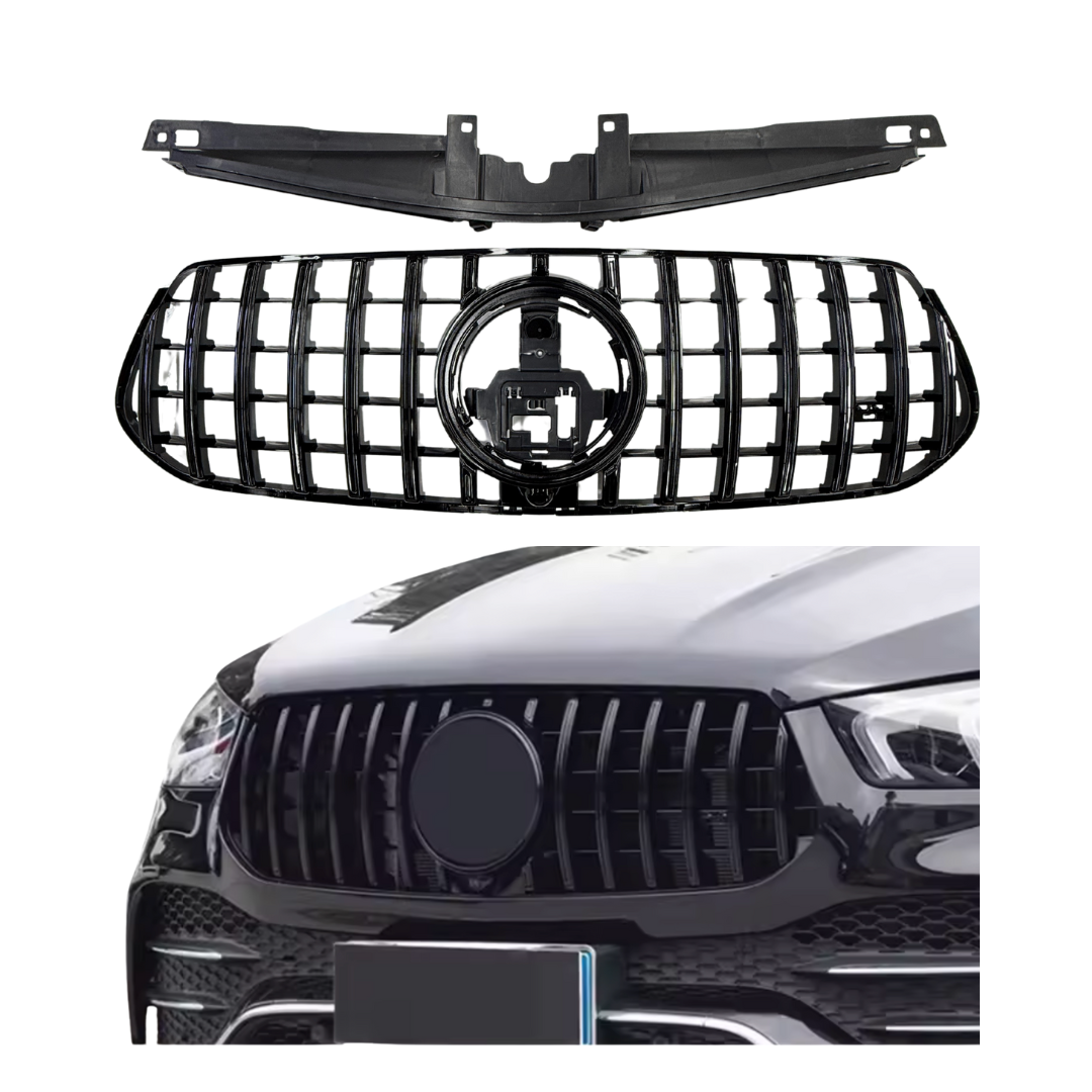 Mercedes GLE W167 SUV, C167 Coupe Facelift (2023+) GT-R Panamericana Style Grill Glans Zwart