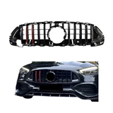 Mercedes C Klasse W206, S206 (2021+) B-Look Grill Glans Zwart/Carbon, Rood Accent