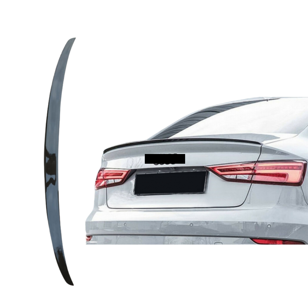 Spoiler compatibel met AUDI A3 8V Sedan (2013-2020) Glans Zwart, uitvoering A - afbeelding 1