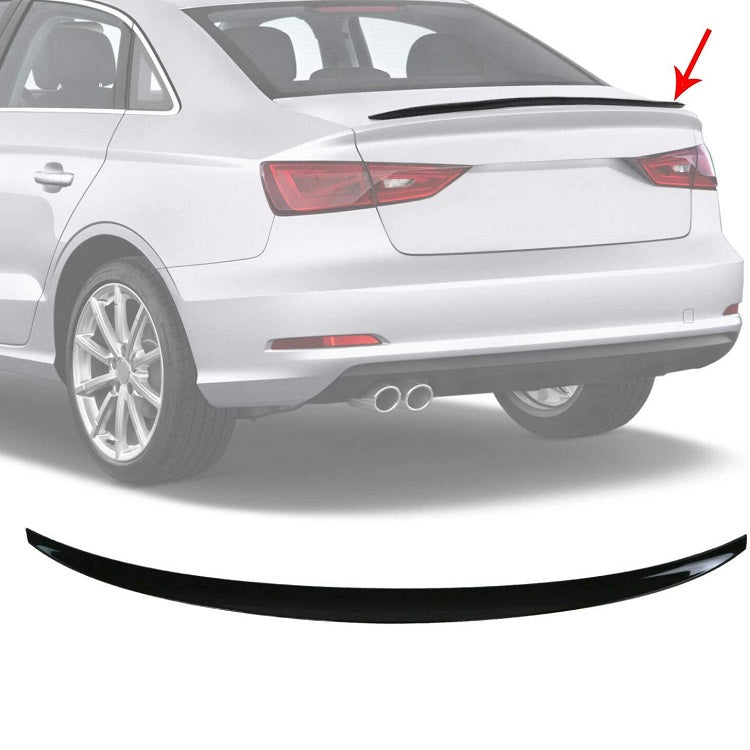 Spoiler compatibel met AUDI A3 8V Sedan (2013-2020) Glans Zwart, uitvoering A - afbeelding 2