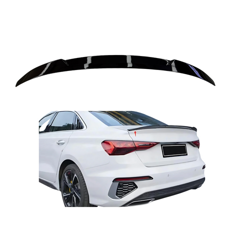 Spoiler compatibel met Audi A3&S3 8Y Sedan (2020-2024) Glans Zwart, uitvoering A - afbeelding 1