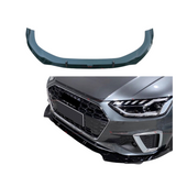 Front Lip compatibel met Audi A4 B9 Facelift (2019-2023) Glans Zwart voor Standaard Bumpers – afbeelding 1