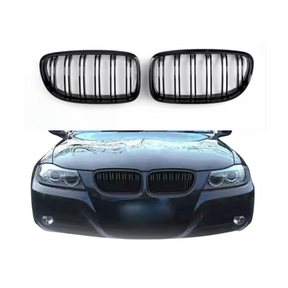 Dubbel Spijl Grill compatibel met BMW 3 Serie E90&E91 (2008-2013) Glans Zwart – afbeelding 1