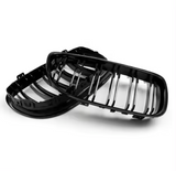 Dubbel Spijl Grill compatibel met BMW 3 Serie E90&E91 (2008-2013) Glans Zwart – afbeelding 2