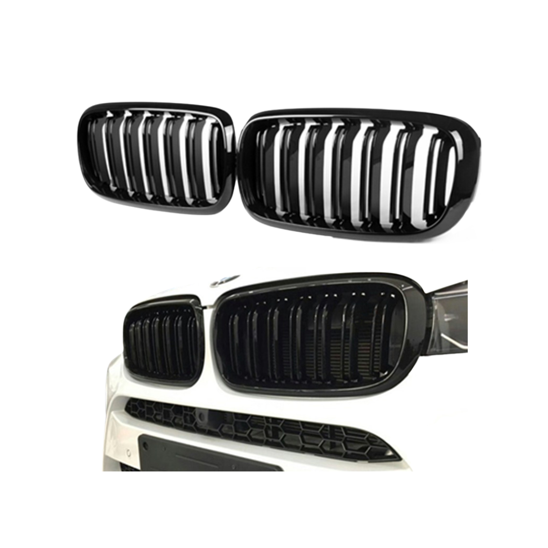 Grill compatibel met BMW X5 Serie F15 & X6 Serie F16 (2013-2018) Glans Zwart – afbeelding 1