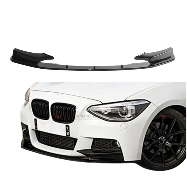 Front Lip compatibel met BMW 1 Serie F20&F21 (2011-2015) Glans Zwart – afbeelding 1