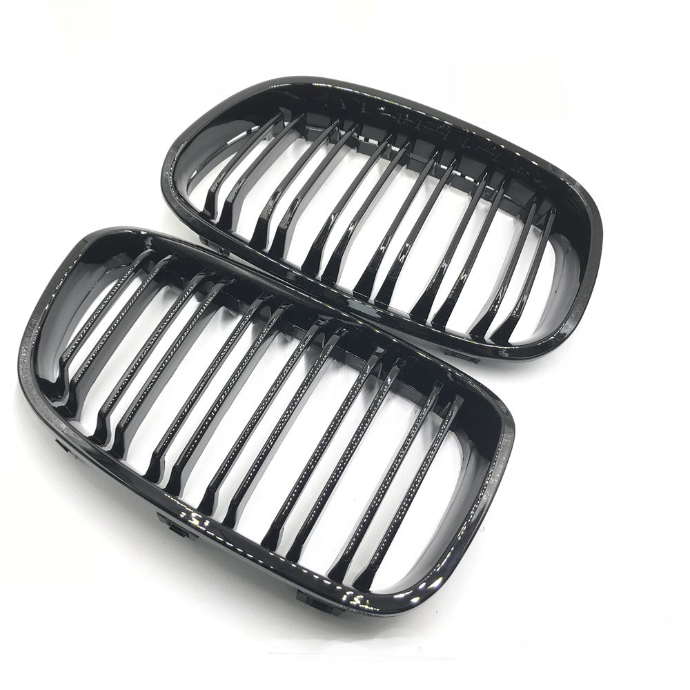 Dubbel Spijl Grill compatibel met BMW 1 Serie F20&F21 (2011-2015) Glans Zwart – afbeelding 2